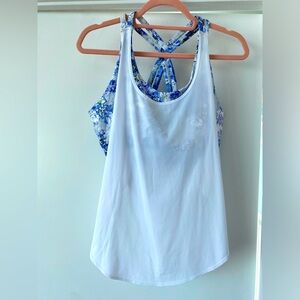 Fabletics Singlet w Floral Shelf Bra